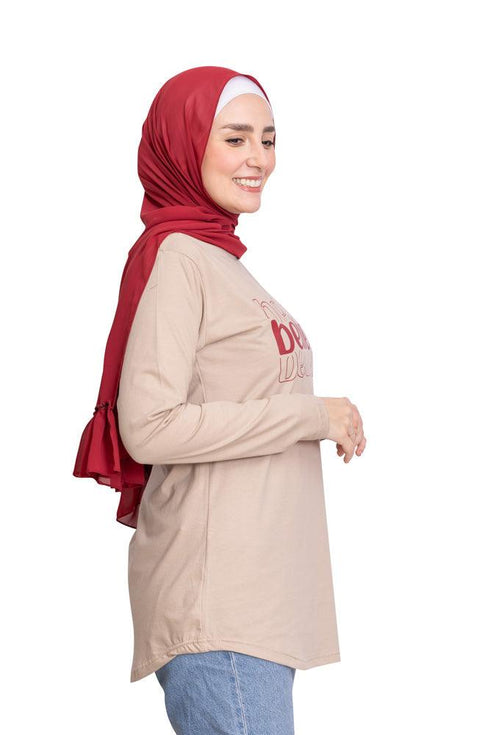 Latte Printed Long - Sleeve Design 9 - Khotwh