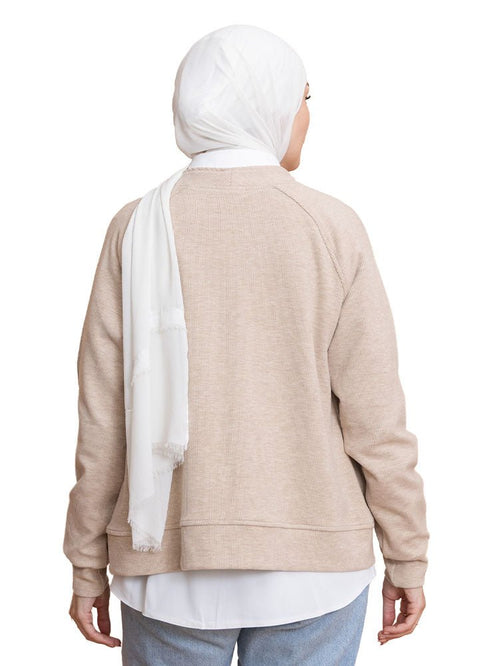 Latte RD - Button Sweater - Khotwh