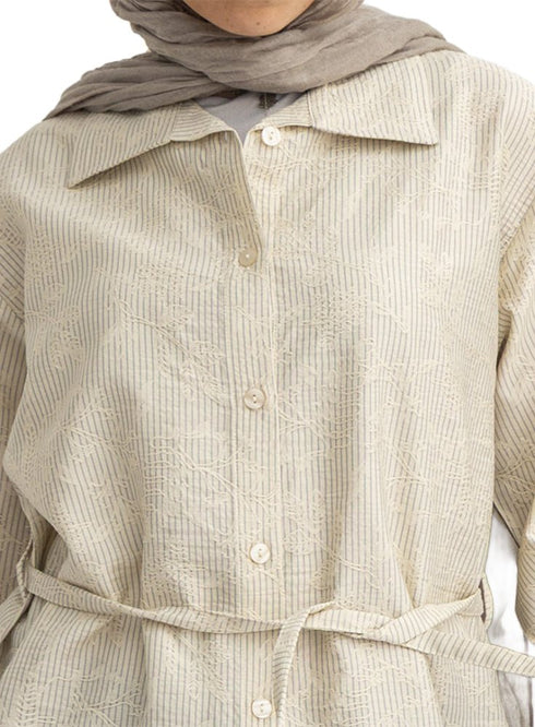 Latte RD- Jacquard Embroidered Shirt - Khotwh