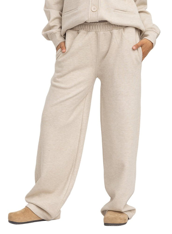 Latte RD-Ribbed Wide Leg Pant - Khotwh