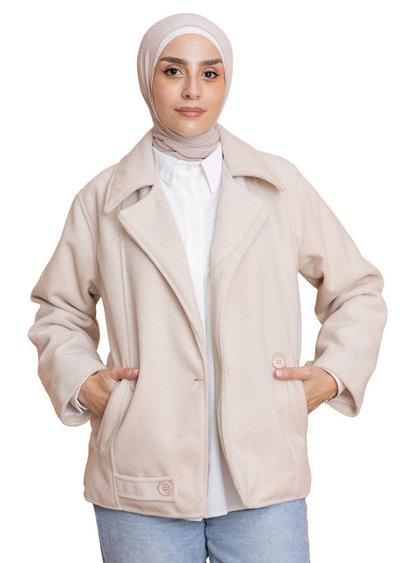 Latte RD - Short Jacquard Jacket - Khotwh