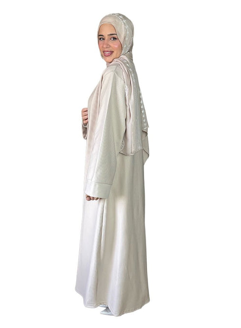 Latte Ribbed Long Cardigan - Khotwh