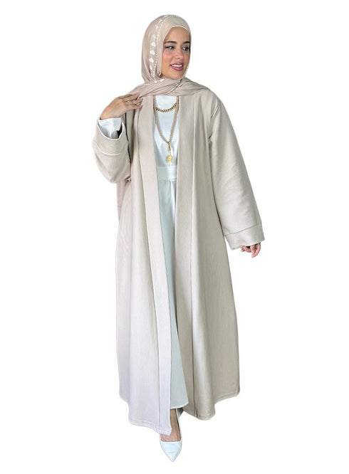 Latte Ribbed Long Cardigan - Khotwh