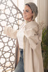 Latte Ribbed Long Cardigan - Khotwh