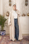 Latte Ribbed Long Cardigan - Khotwh