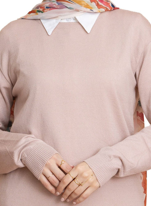 Latte Round Knit Pullover - Khotwh