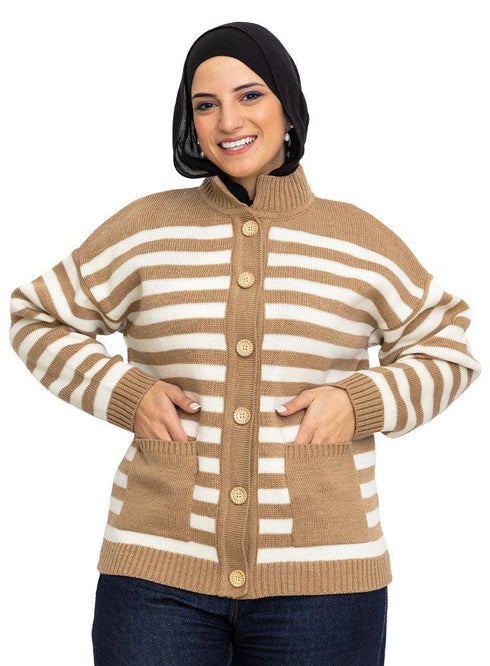 Latte S - buttons Cardigan - Khotwh
