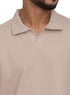 Latte Squares Polo Neck T-Shirt - Khotwh