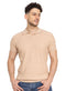 Latte striped zigzag - F - Polo Neck T-Shirt - Khotwh