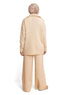 Latte Zipper knitted Suit - Khotwh