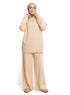 Latte Zipper knitted Suit - Khotwh