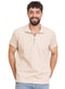 Latte Zipper Squares Polo Neck T-Shirt - Khotwh