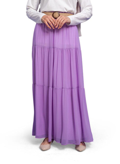 lavender Chiffon Skirt - Khotwh