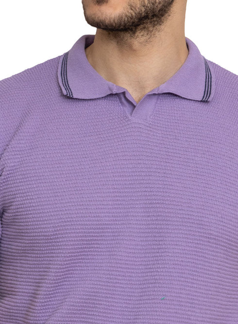 Lavender Design 10 - F - Polo Neck T-Shirt - Khotwh