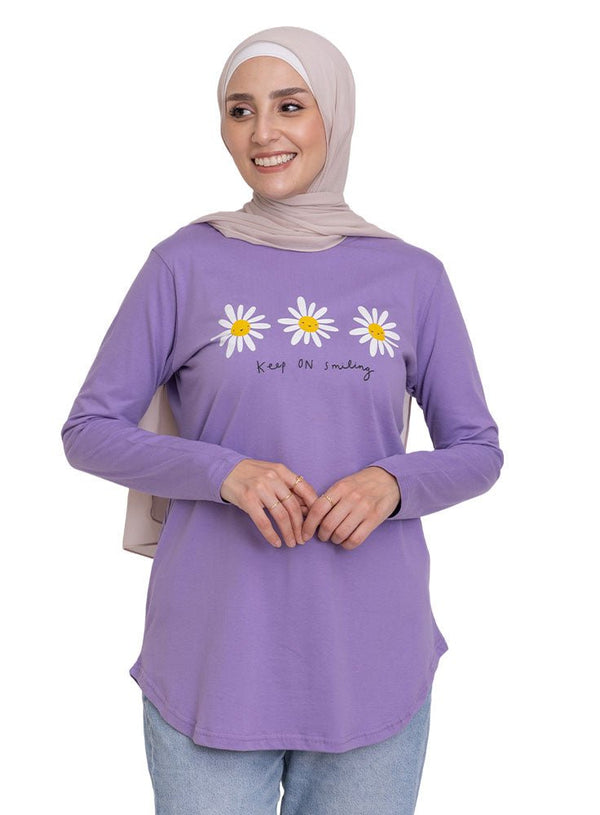 Lavender - Design 39 Printed Long - Sleeve - Khotwh