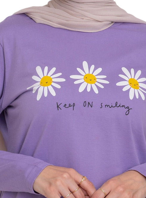 Lavender - Design 39 Printed Long - Sleeve - Khotwh