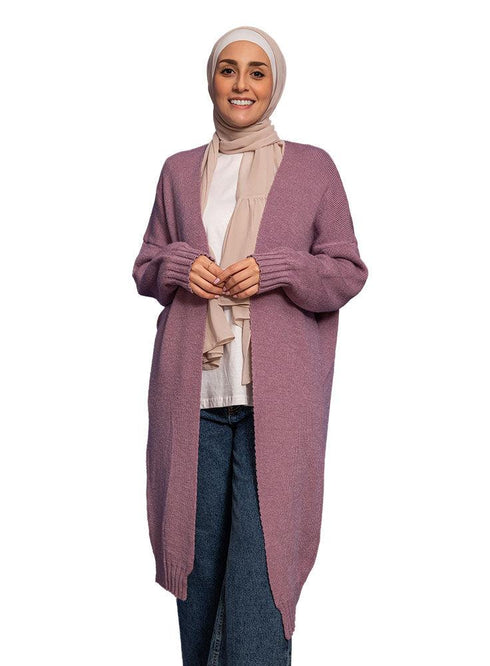 Lavender Knit - Long Cardigan - Khotwh