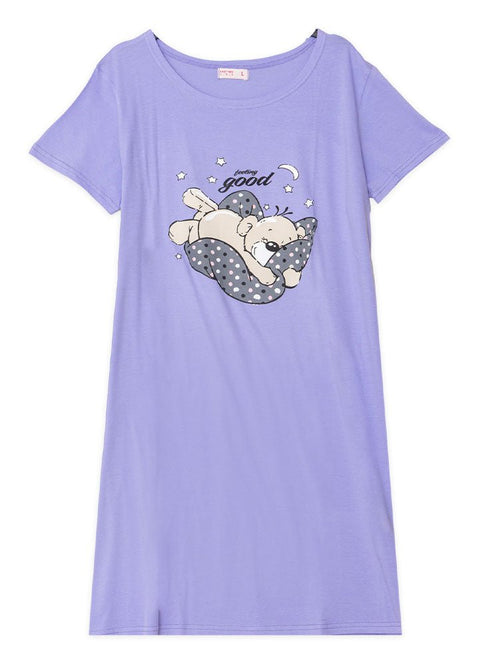 Lavender Night Shirt - Design 6 - Khotwh