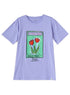 Lavender Printed O.S Short - Sleeve Design 11 - Khotwh