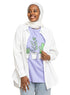 Lavender Printed O.S Short - Sleeve Design 9 - Khotwh