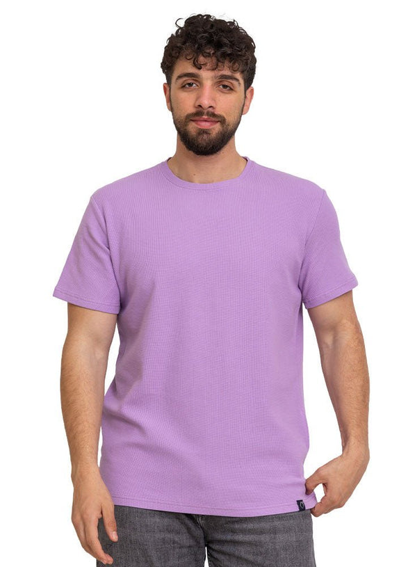 Lavender Squares Round T-Shirt - Khotwh