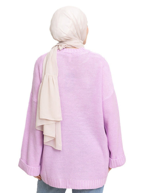 Lavender Upside Sleeve Pullover - Khotwh