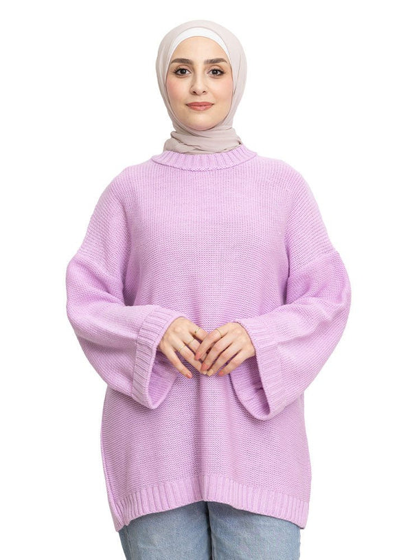 Lavender Upside Sleeve Pullover - Khotwh