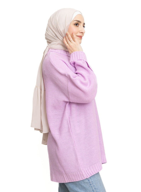 Lavender Upside Sleeve Pullover - Khotwh