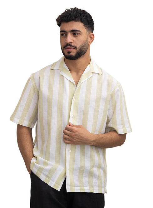 Lemon - Design 6 Striped Tennis Collar Shirt - Khotwh