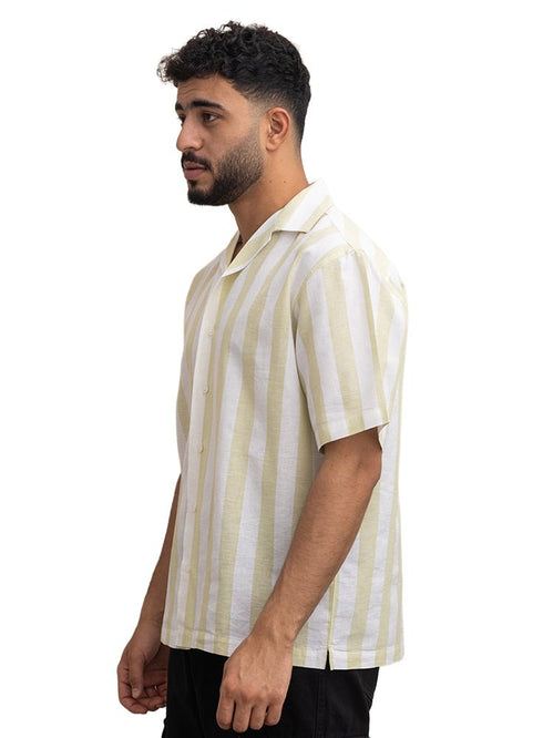 Lemon - Design 6 Striped Tennis Collar Shirt - Khotwh