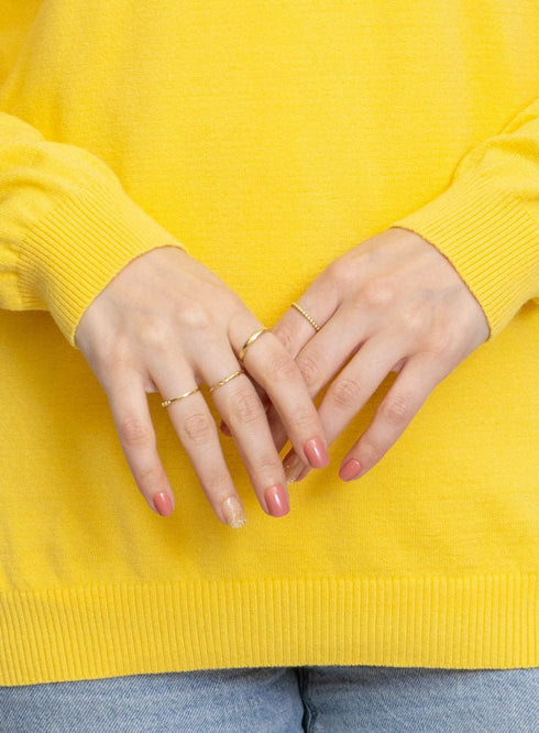 Lemon Verbana Round Knit Pullover - Khotwh