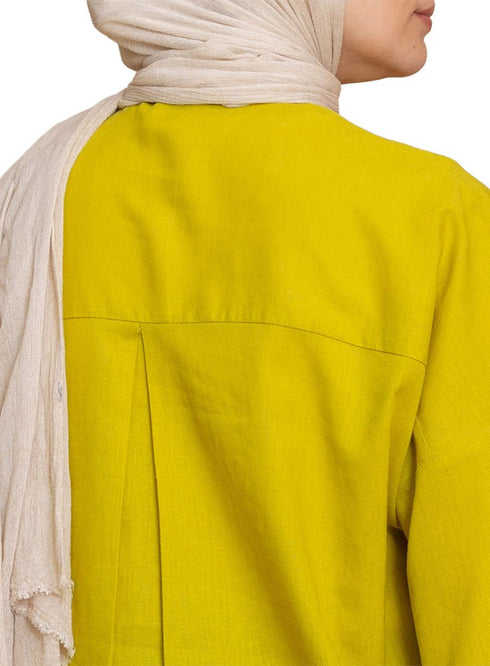 Lentil Pocket Over Size Linen Shirt - Khotwh
