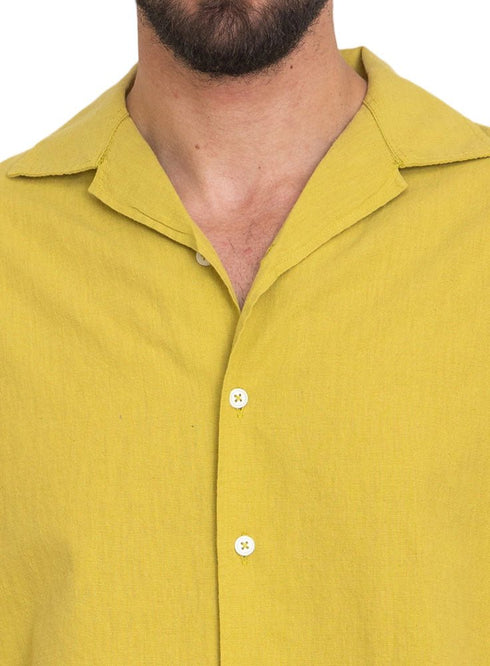 Lentil Tennis Collar Linen Shirt - Khotwh
