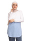 Lichen Blue Half Striped Long - Sleeve - Khotwh