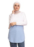 Lichen Blue Half Striped Long - Sleeve - Khotwh
