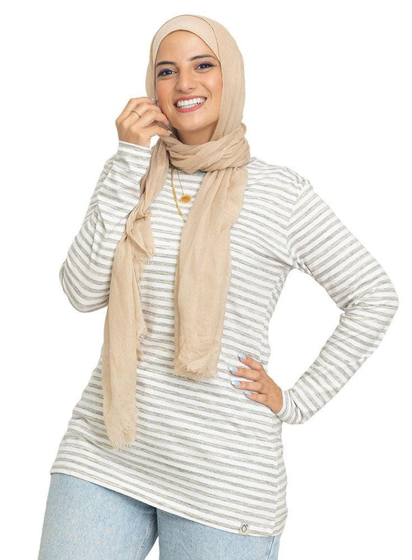 Light Brown Lines Long Sleeve - Khotwh