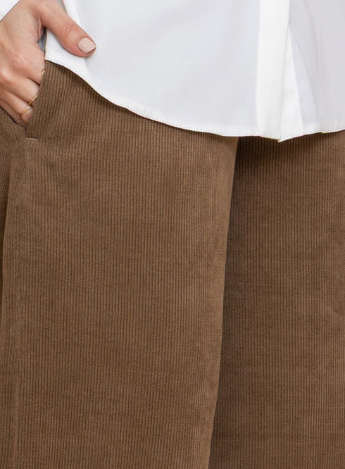 Light Chocolate Velvet Wide Leg (W) - Khotwh
