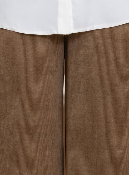 Light Chocolate Velvet Wide Leg (W) - Khotwh