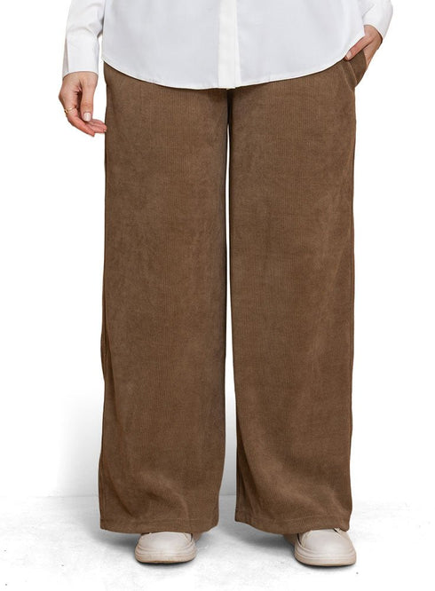 Light Chocolate Velvet Wide Leg (W) - Khotwh