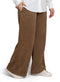 Light Chocolate Velvet Wide Leg (W) - Khotwh