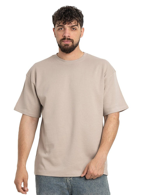 Light Coffee NP - Over Size Round T-Shirt - Khotwh