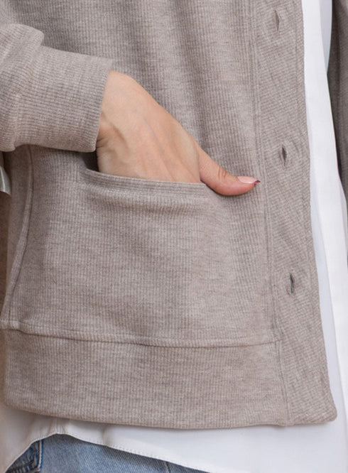 Light Coffee RD - Button Sweater - Khotwh