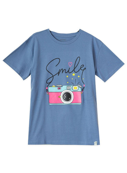 Light Jeans Printed O.S Short - Sleeve Design 20 - Khotwh
