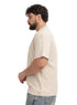 Light Latte Double-Layerd Oversize Round T-Shirt - Khotwh
