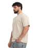 Light Latte Double-Layerd Oversize Round T-Shirt - Khotwh