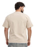 Light Latte Double-Layerd Oversize Round T-Shirt - Khotwh
