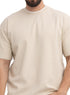 Light Latte Double-Layerd Oversize Round T-Shirt - Khotwh
