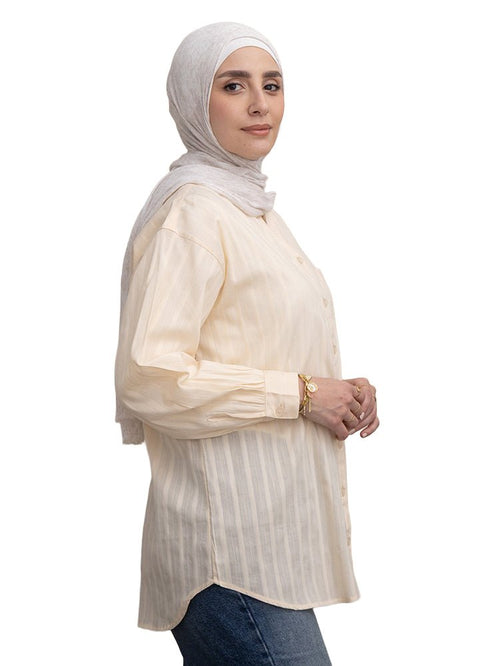 Light Latte RD - V - Neck Shirt - Khotwh