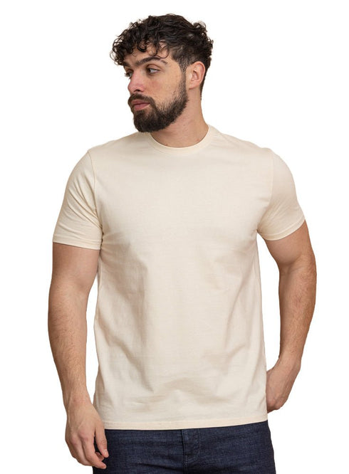 Light Latte Relaxed Round T-Shirt - Khotwh