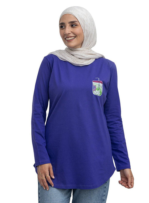 Light purple-Design 4 Printed Long-Sleeve - Khotwh